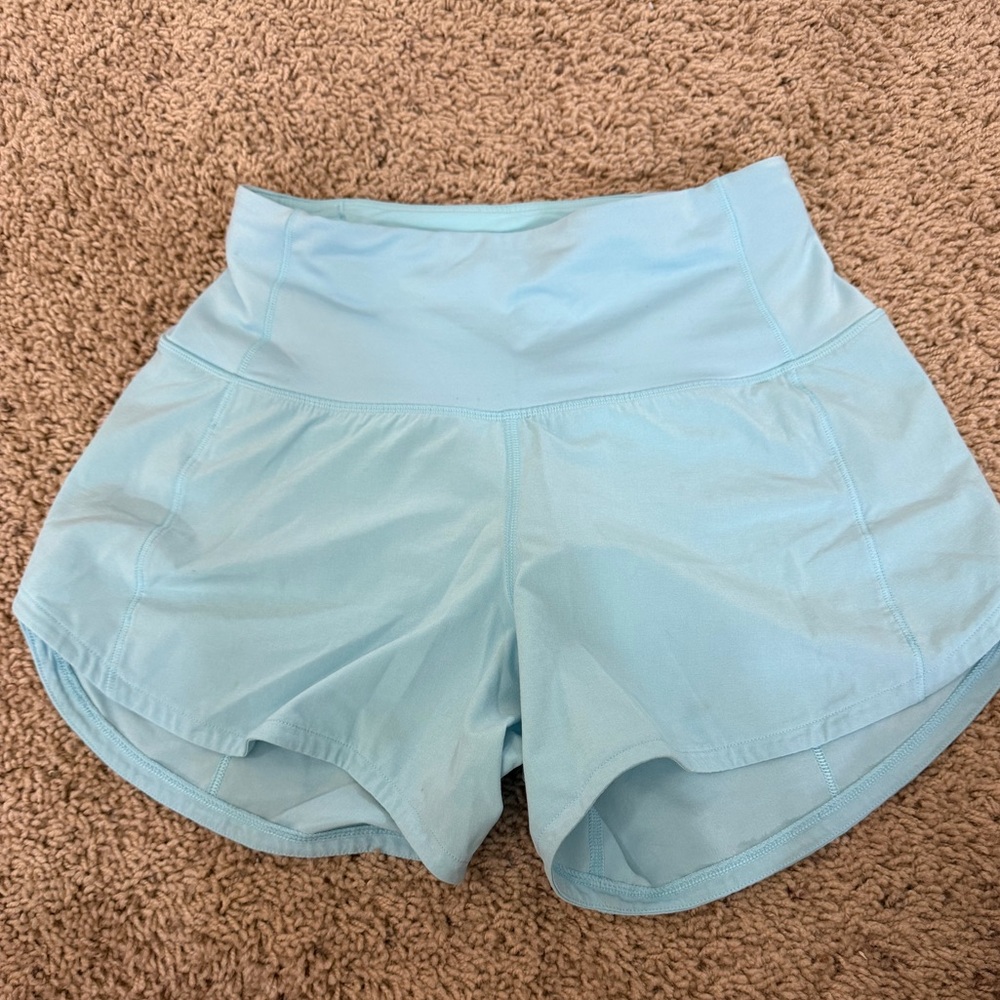 Lululemon Athletica Speed Ups 4inch Sky Blue Athletic Shorts